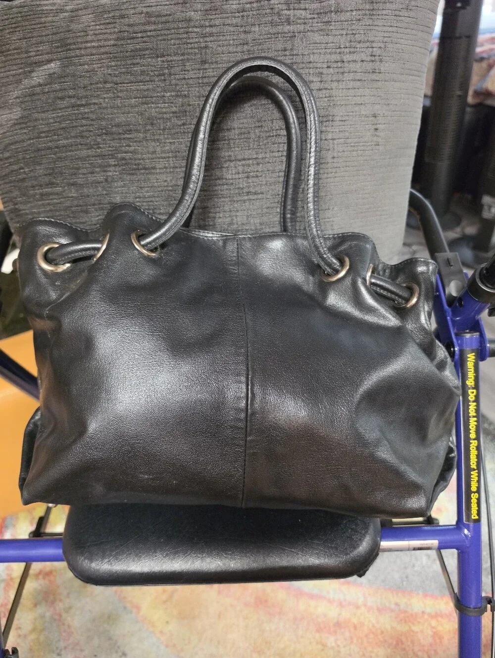 Vintage Furla Carmen Drawstring Shoulder Tote Bag